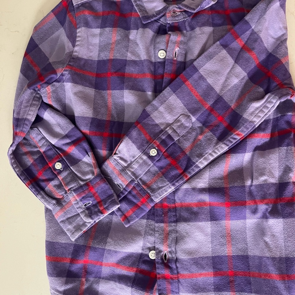 Primary Purple Plaid kids Shirt size 5T